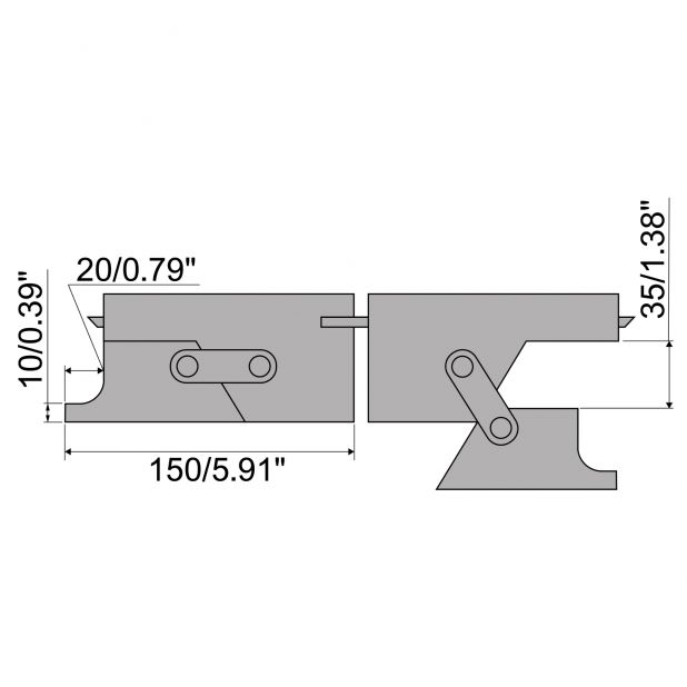 Mobile horn with height=66,65mm, Material=C45, Max. load=150kN/m.